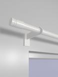 John Lewis Select Eyelet Curtain Pole with Barrel Finial, Wall Fix, Dia.25mm, Satin Chalk