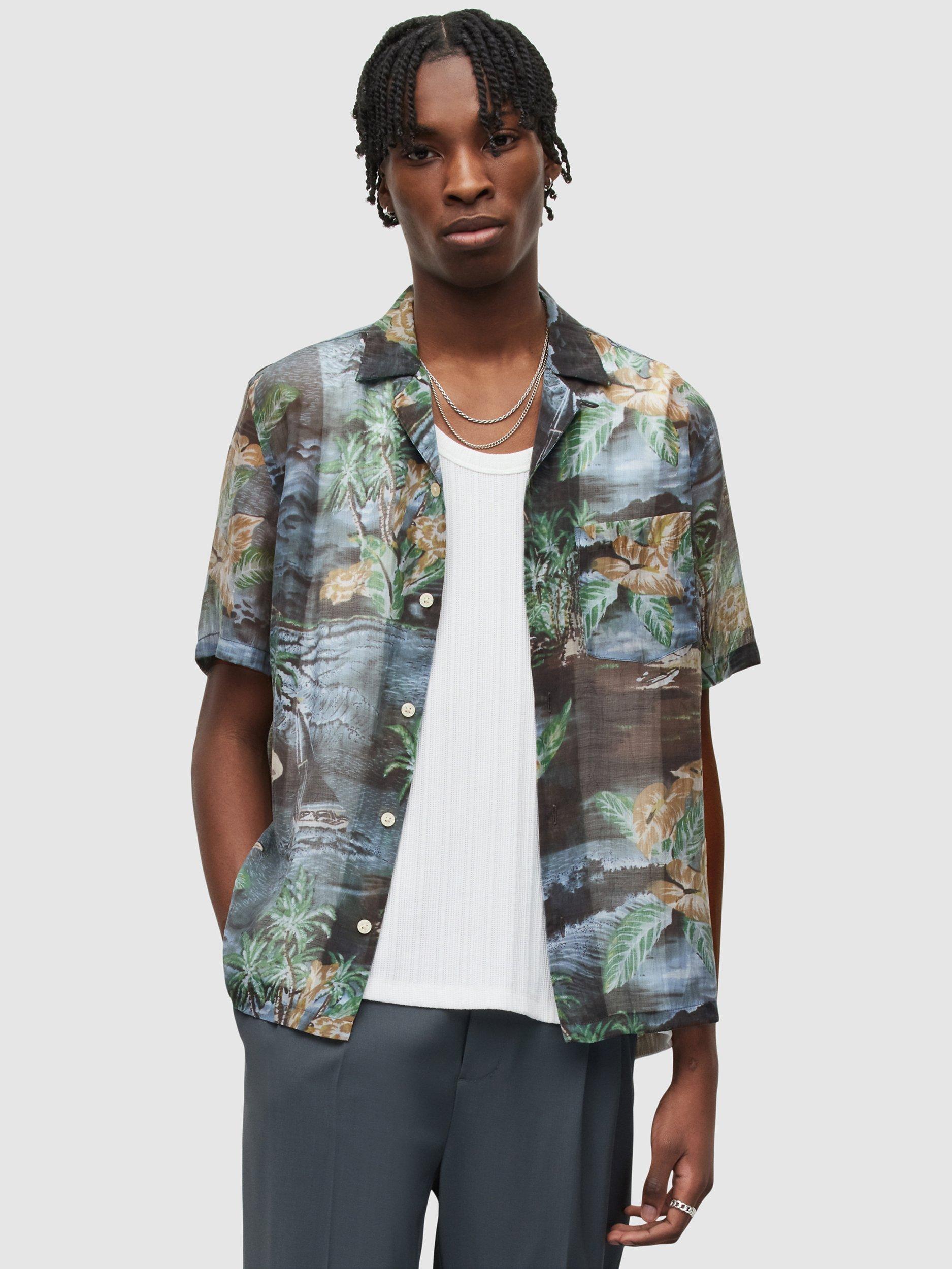 AllSaints Aquila Short Sleeve Hawaiian Shirt, Multi