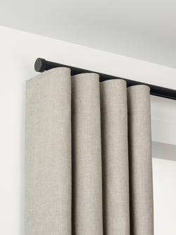 John Lewis Select Curl Gliding Curtain Pole with Stud Finial, Wall Fix, Dia.30mm, Satin Soft Black