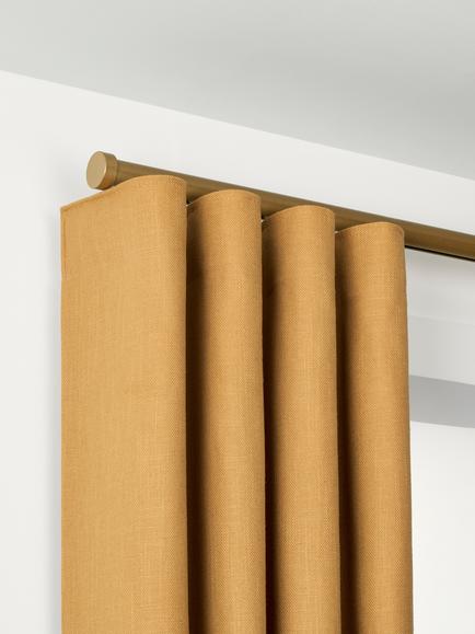 John Lewis Made to Order Select Curl Gliding Curtain Pole with Stud Finial, Wall Fix, Dia.30mm, Satin Gold