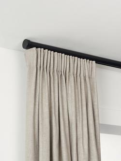 John Lewis Select Gliding Curtain Pole with Stud Finial, Ceiling Fix, Dia.30mm, Satin Soft Black