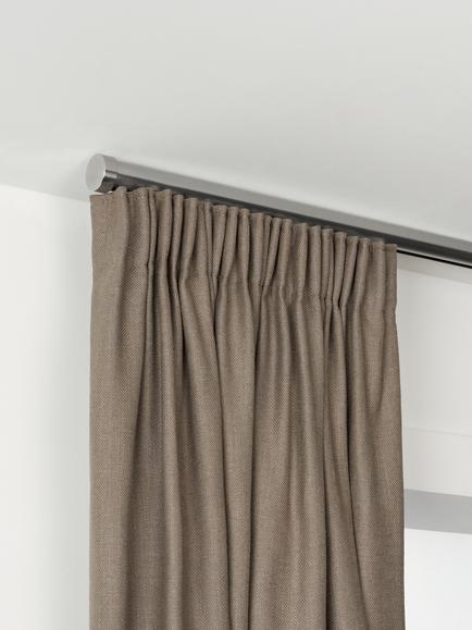 John Lewis Made to Order Select Gliding Curtain Pole with Stud Finial, Ceiling Fix, Dia.30mm, Brushed Steel