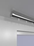 John Lewis Select Gliding Curtain Pole with Stud Finial, Ceiling Fix, Dia.30mm, Brushed Steel
