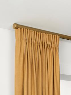 John Lewis Select Gliding Curtain Pole with Stud Finial, Ceiling Fix, Dia.30mm, Satin Gold