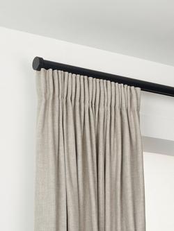 John Lewis Select Gliding Curtain Pole with Stud Finial, Wall Fix, Dia.30mm, Satin Soft Black