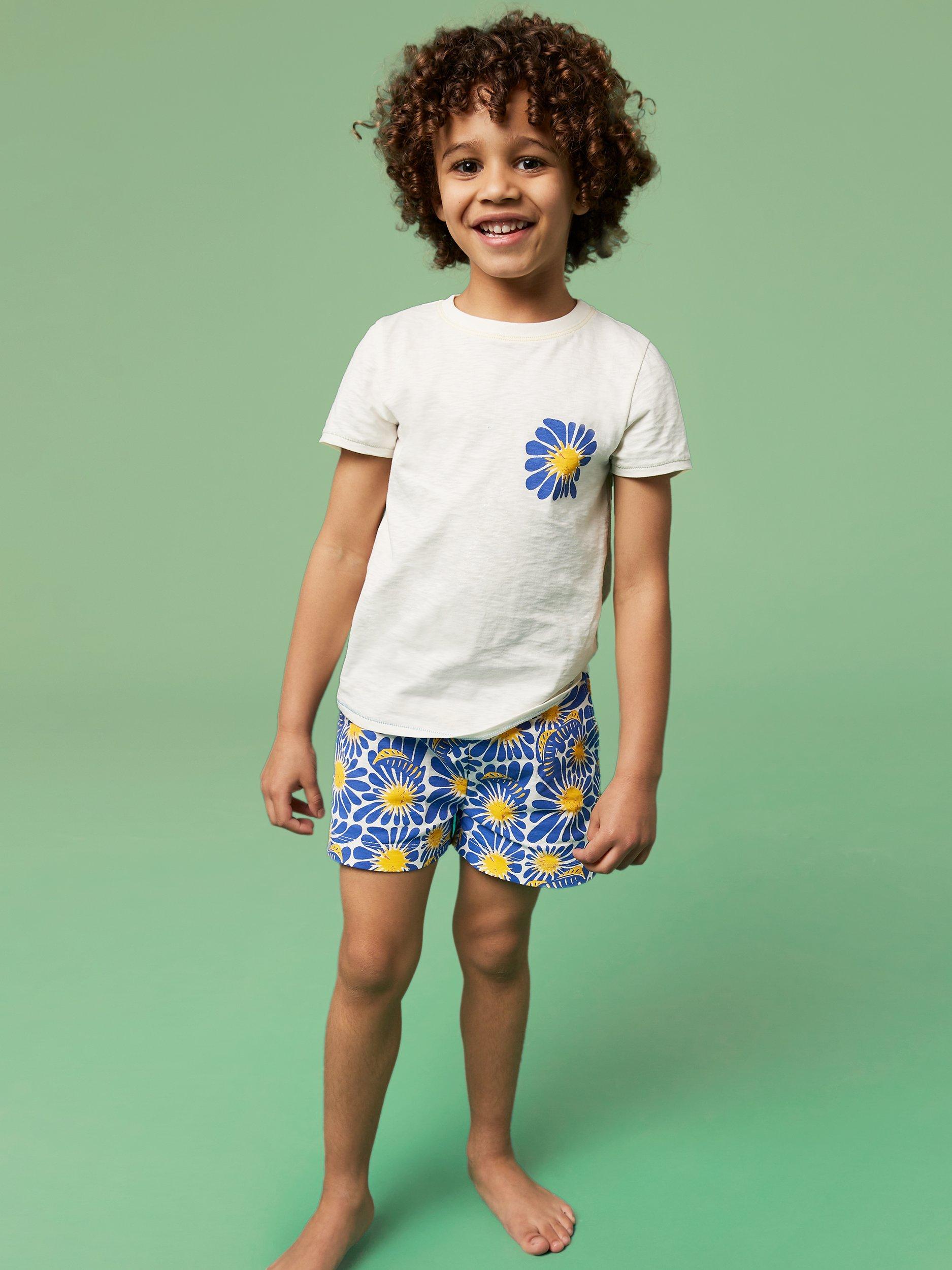 White Stuff Kids' Sunny Flower Pyjamas, White/Multi