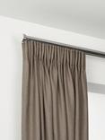 John Lewis Select Gliding Curtain Pole with Stud Finial, Wall Fix, Dia.30mm, Brushed Steel