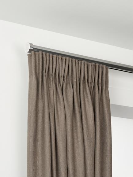 John Lewis Select Gliding Curtain Pole with Stud Finial, Wall Fix, Dia.30mm, Brushed Steel
