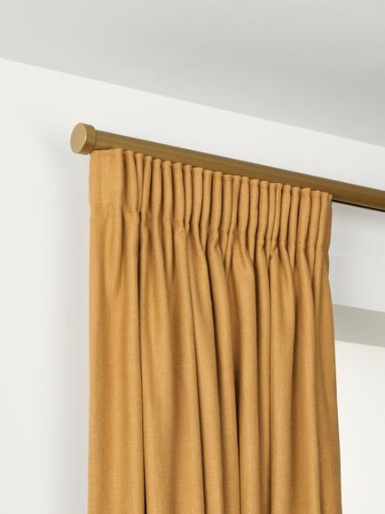 John Lewis Made to Order Select Gliding Curtain Pole with Stud Finial, Wall Fix, Dia.30mm, Satin Gold