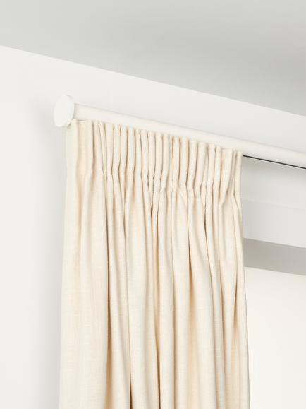 John Lewis Made to Order Select Gliding Curtain Pole with Disc Finial, Wall Fix, Dia.30mm, Satin Chalk