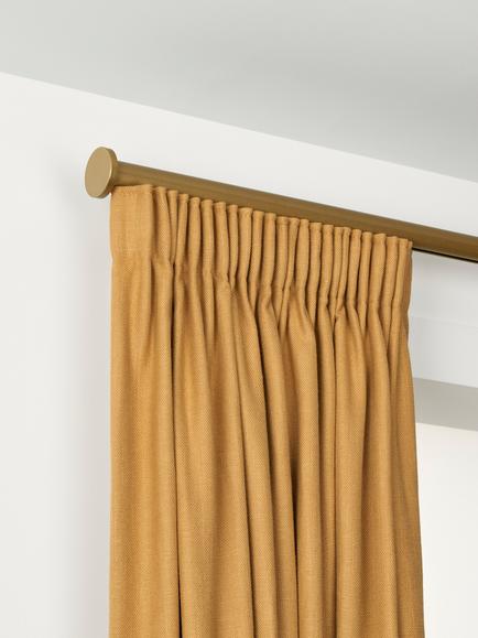 John Lewis Made to Order Select Gliding Curtain Pole with Disc Finial, Wall Fix, Dia.30mm, Satin Gold