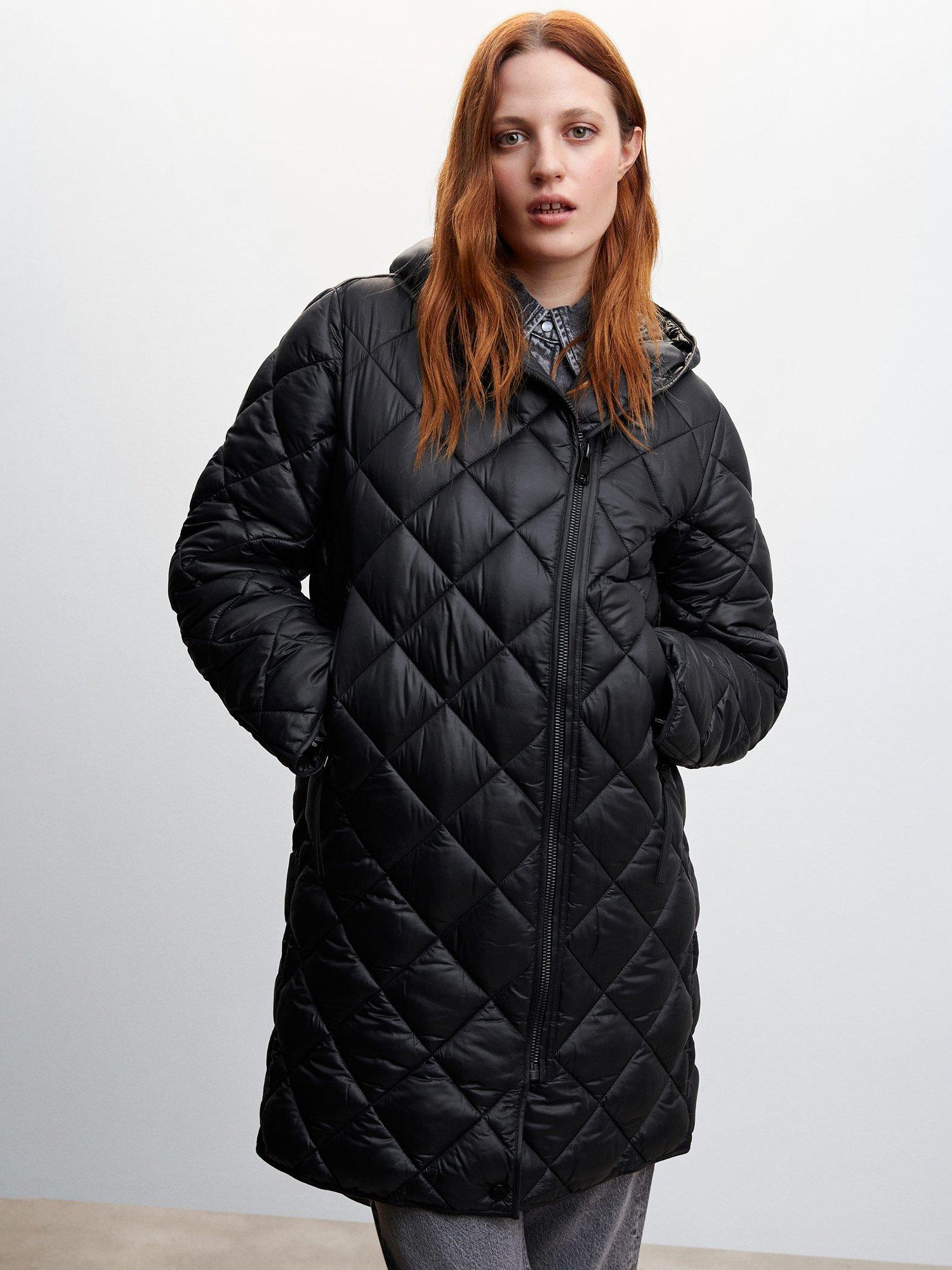 Mango Quilted Hooded Jacket
