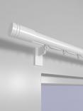 John Lewis Select Curl Gliding Curtain Pole with Barrel Finial, Wall Fix, Dia.30mm, Satin Chalk