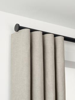 John Lewis Select Curl Gliding Curtain Pole with Disc Finial, Wall Fix, Dia.30mm, Satin Soft Black