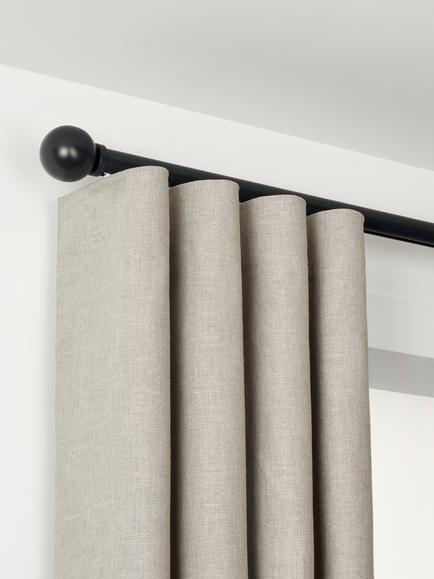 John Lewis Select Curl Gliding Curtain Pole with Ball Finial, Wall Fix, Dia.30mm, Satin Soft Black