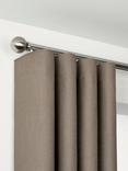 John Lewis Select Curl Gliding Curtain Pole with Ball Finial, Wall Fix, Dia.30mm, Brushed Steel