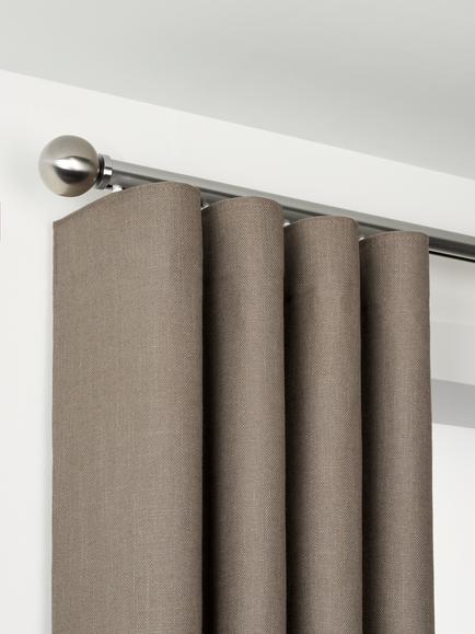 John Lewis Made to Order Select Curl Gliding Curtain Pole with Ball Finial, Wall Fix, Dia.30mm, Brushed Steel