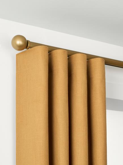 John Lewis Made to Order Select Curl Gliding Curtain Pole with Ball Finial, Wall Fix, Dia.30mm, Satin Gold
