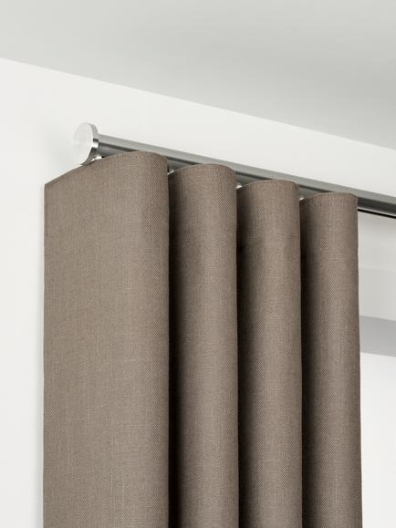 John Lewis Made to Order Select Curl Gliding Curtain Pole with Disc Finial, Wall Fix, Dia.30mm, Brushed Steel