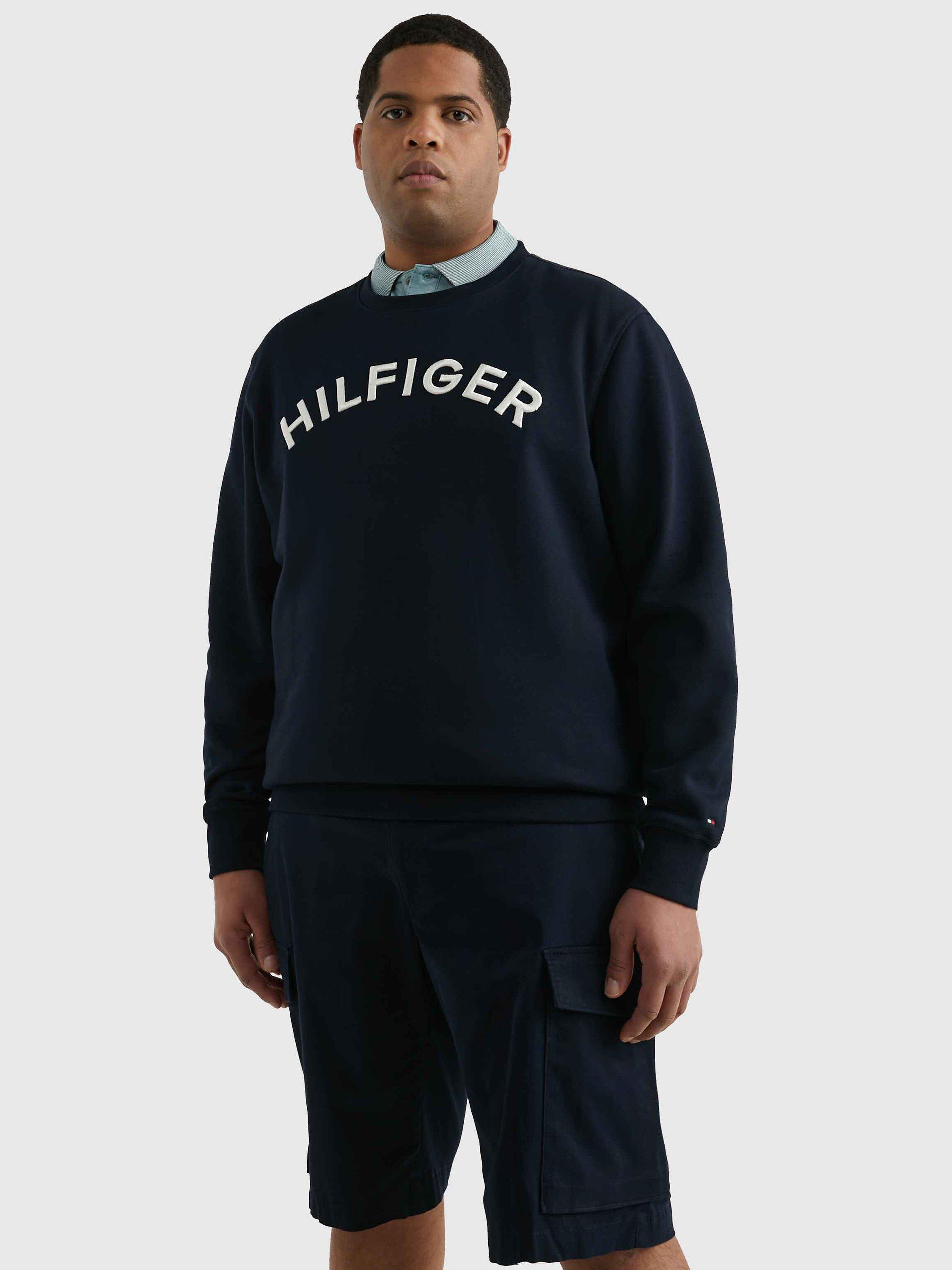 Tommy Hilfiger Big & Tall Arched Logo Jumper, Navy
