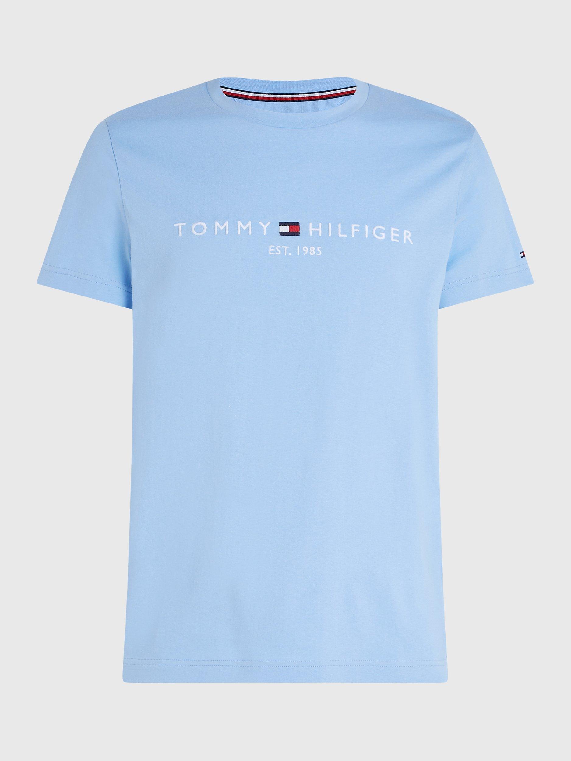 Tommy Hilfiger Big & Tall Flag Logo Crew Neck T-Shirt, Vessel Blue