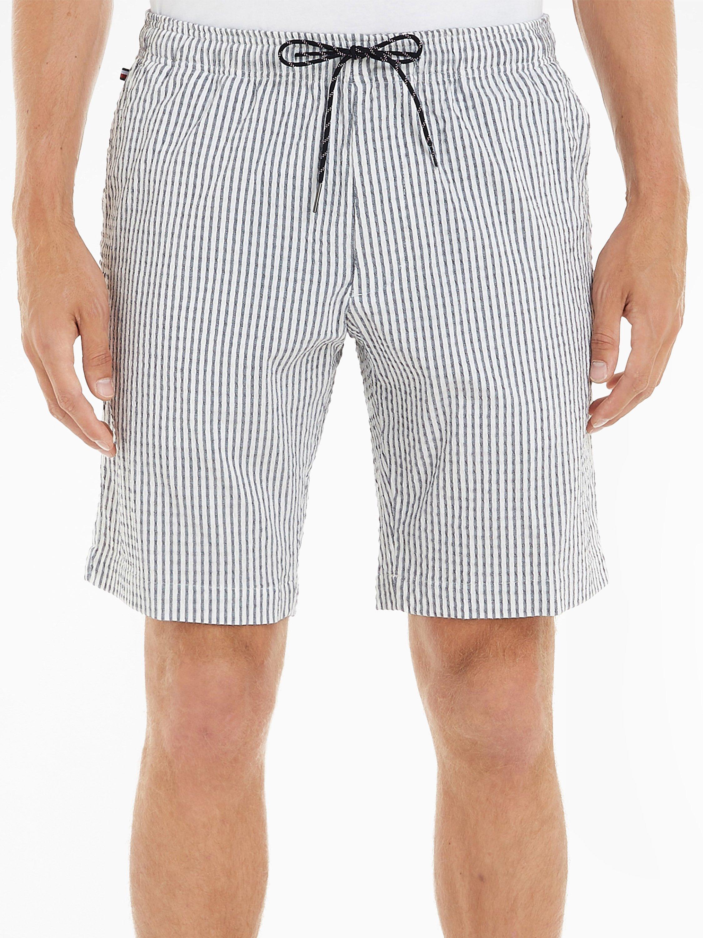 Tommy Hilfiger Harlem Seersucker Stripe Shorts, Aegean Sea/White