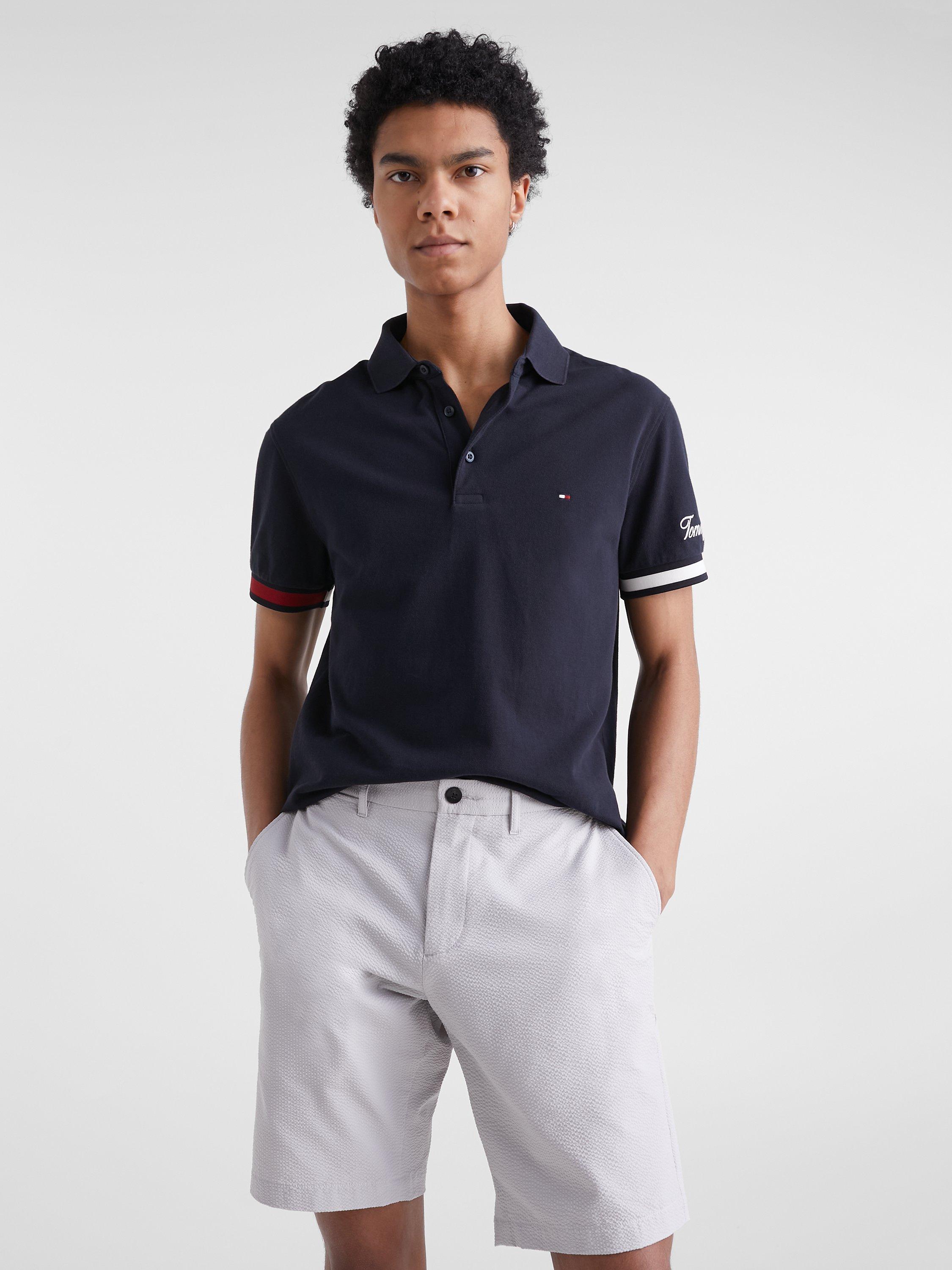 Tommy Hilfiger Flag Slim Fit Polo Shirt, Desert Sky