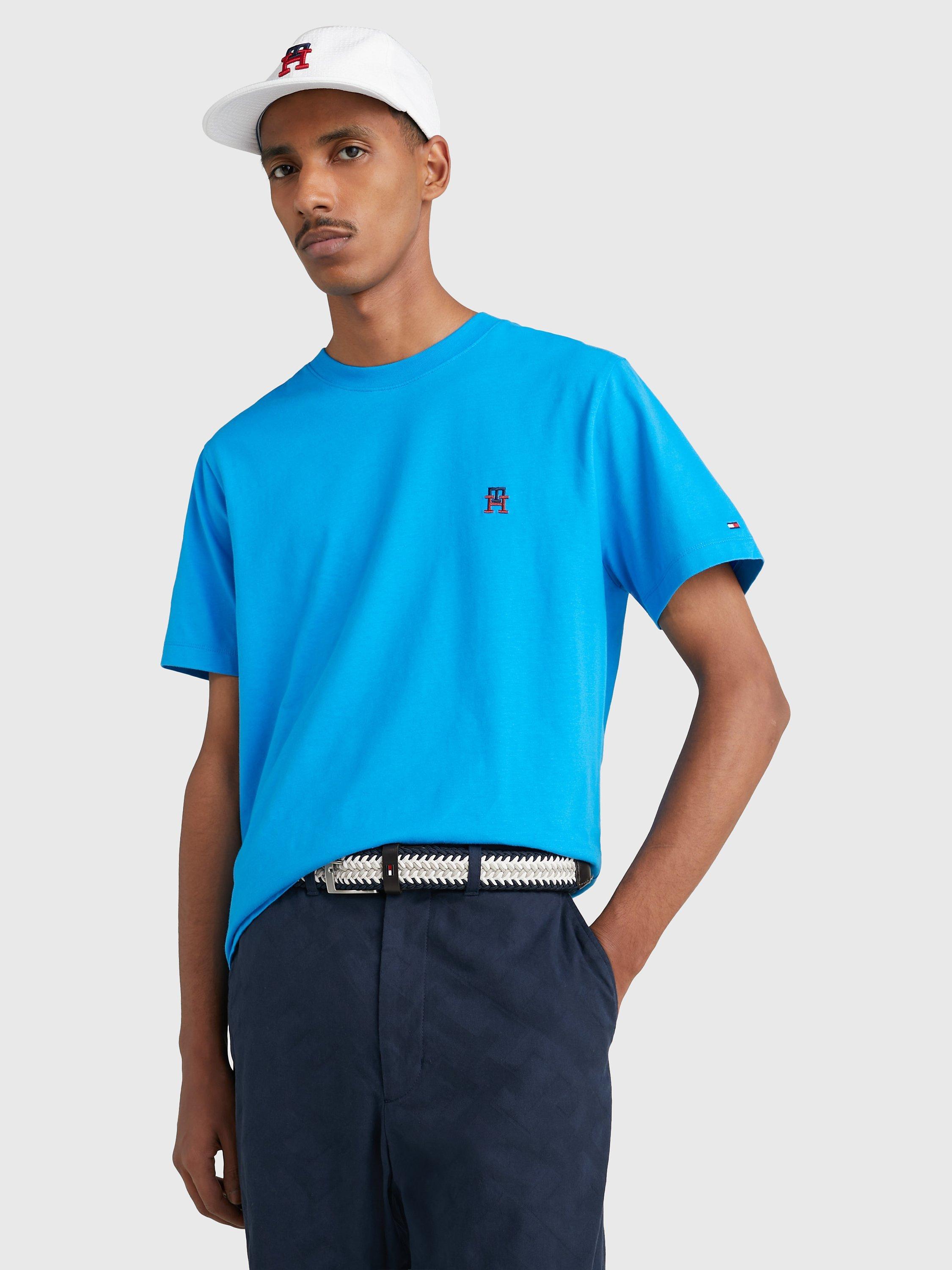 Tommy Hilfiger Essential Monogram Logo Crew Neck T-Shirt, Shocking Blue