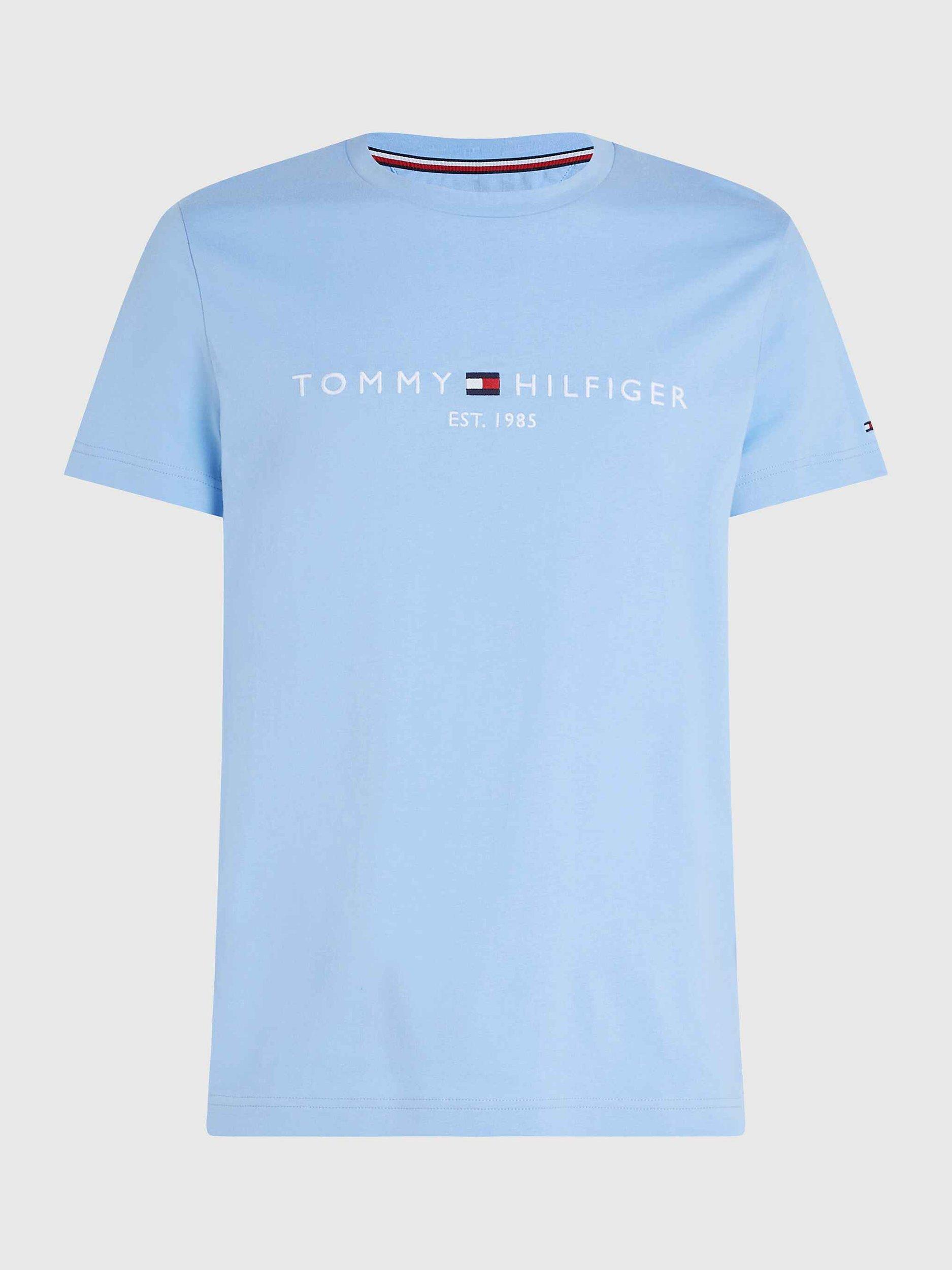 Tommy Hilfiger Flag Logo Crew Neck T-Shirt, Vessel Blue, XS