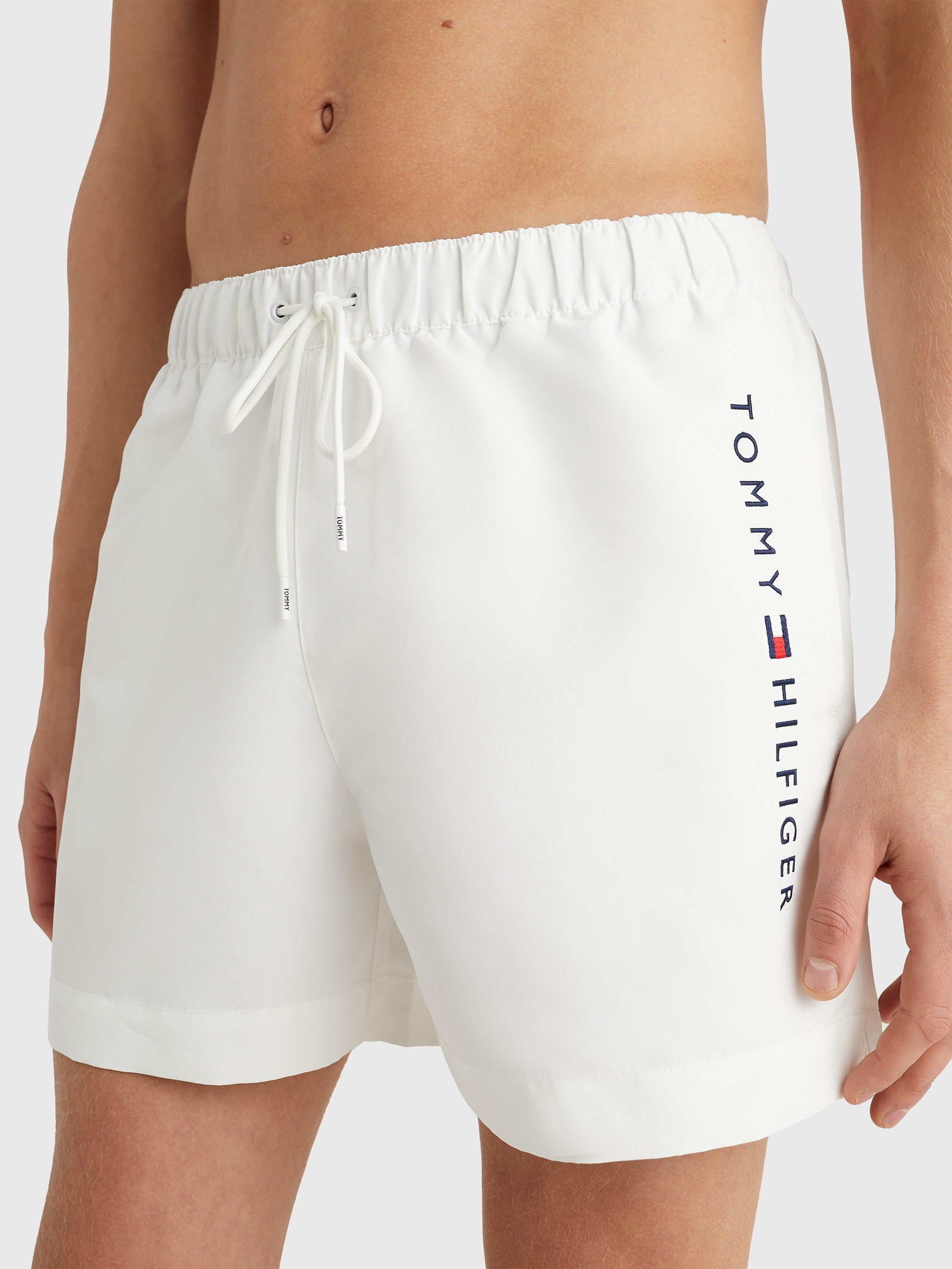 Tommy Hilfiger Recycled Polyester Side Logo Swim Shorts, White