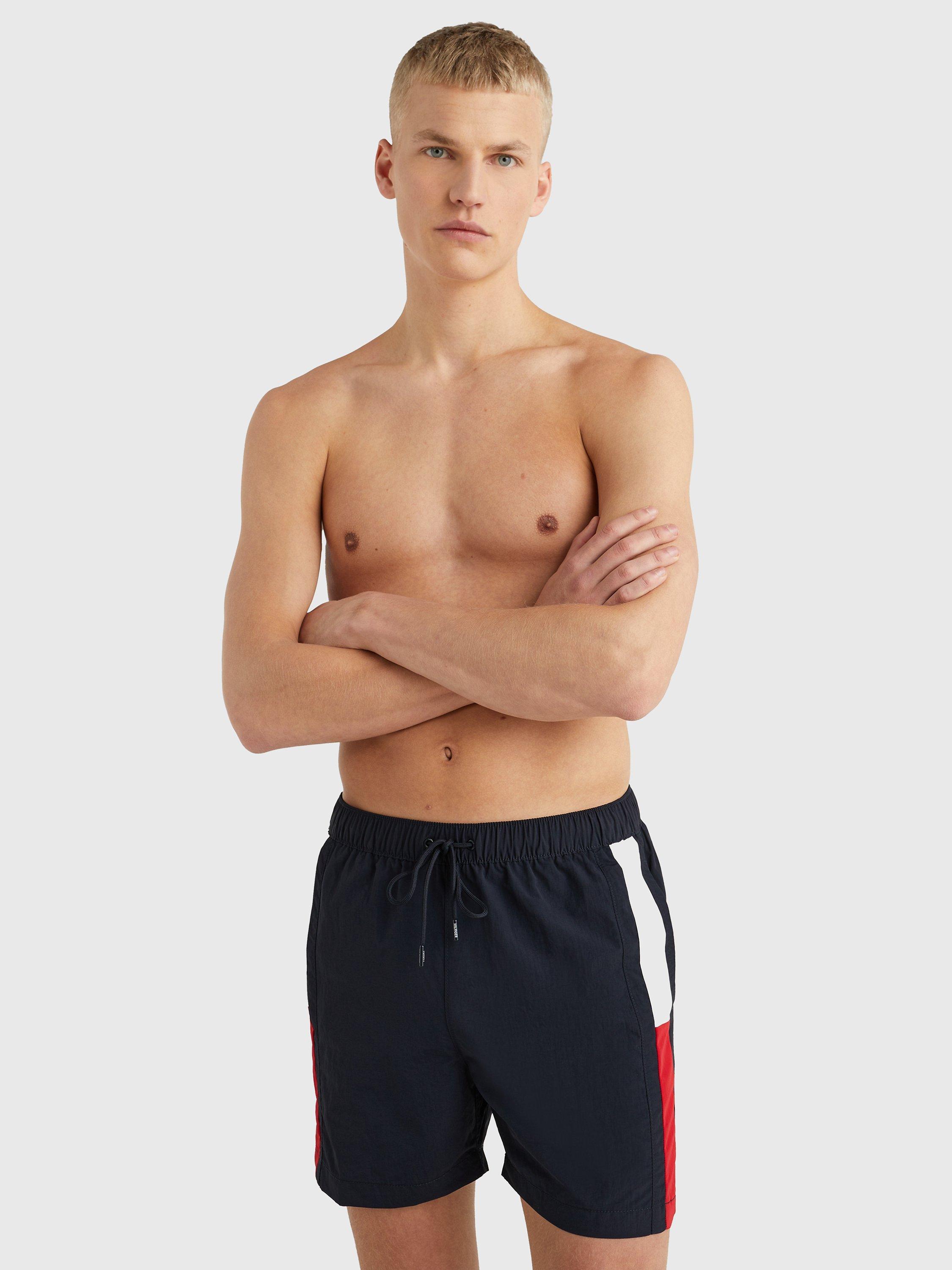 Product image 3 of 4, which shows Tommy Hilfiger Recycled Nylon Flag Swim Shorts, Desert Sky, S