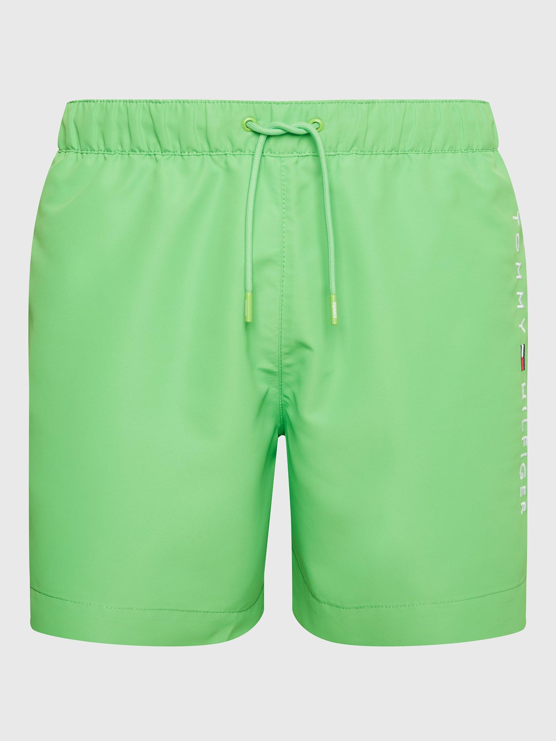 Tommy Hilfiger Recycled Polyester Side Logo Swim Shorts, Spring Lime