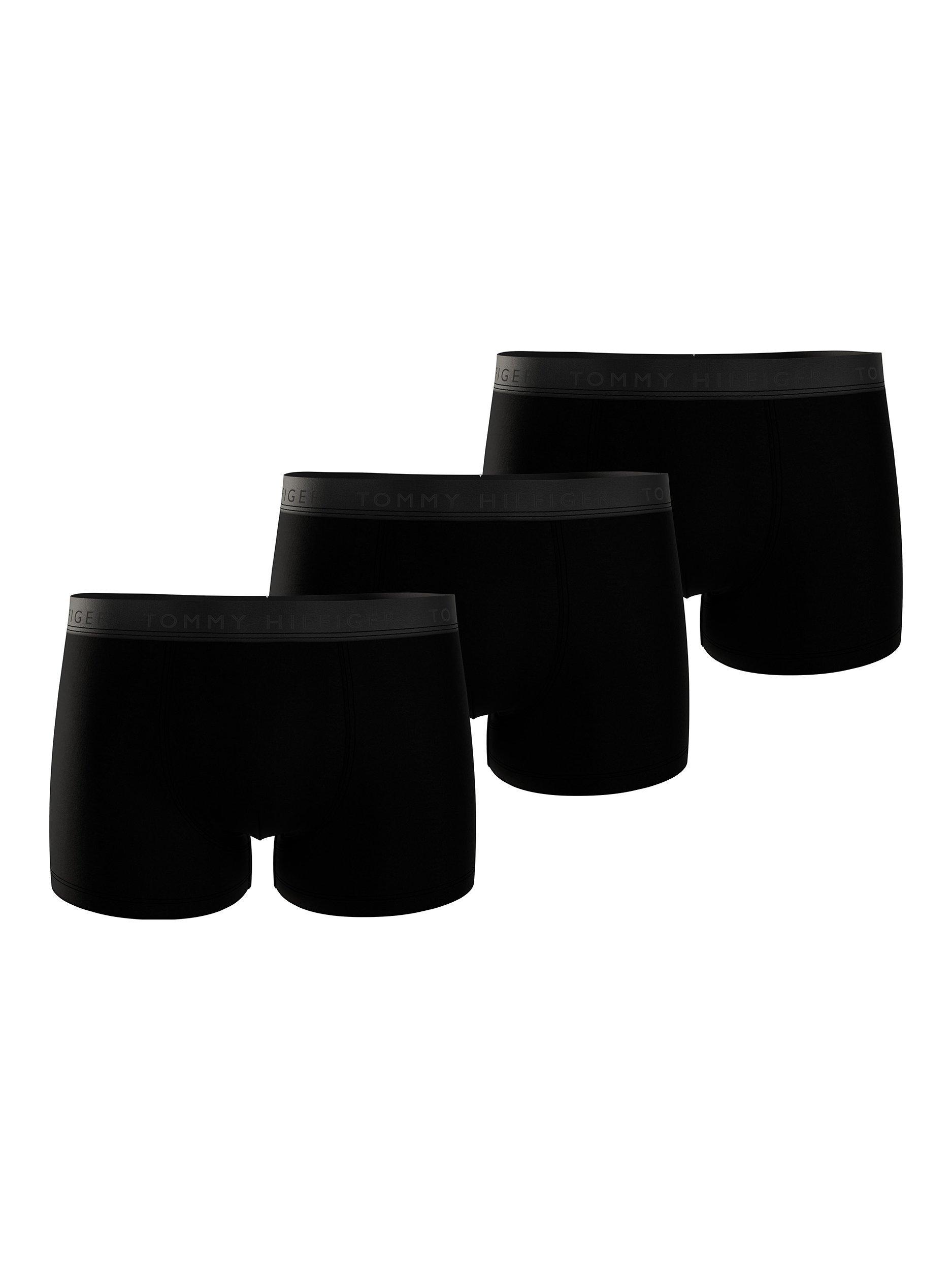 Tommy Hilfiger Tonal Logo Trunks, Pack of 3, Black/Black/Black