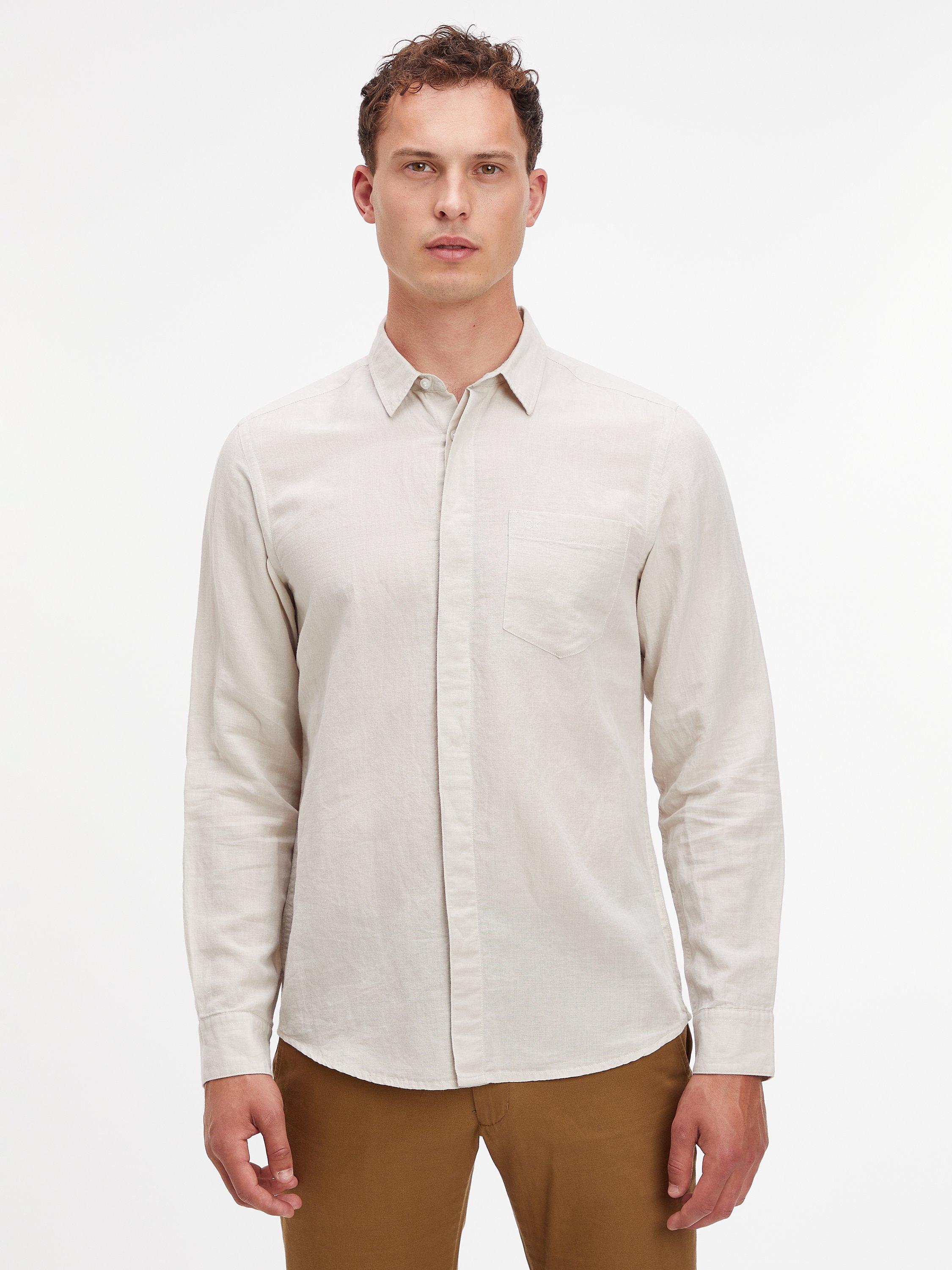 Calvin Klein Regular Fit Shirt, Stony Beige