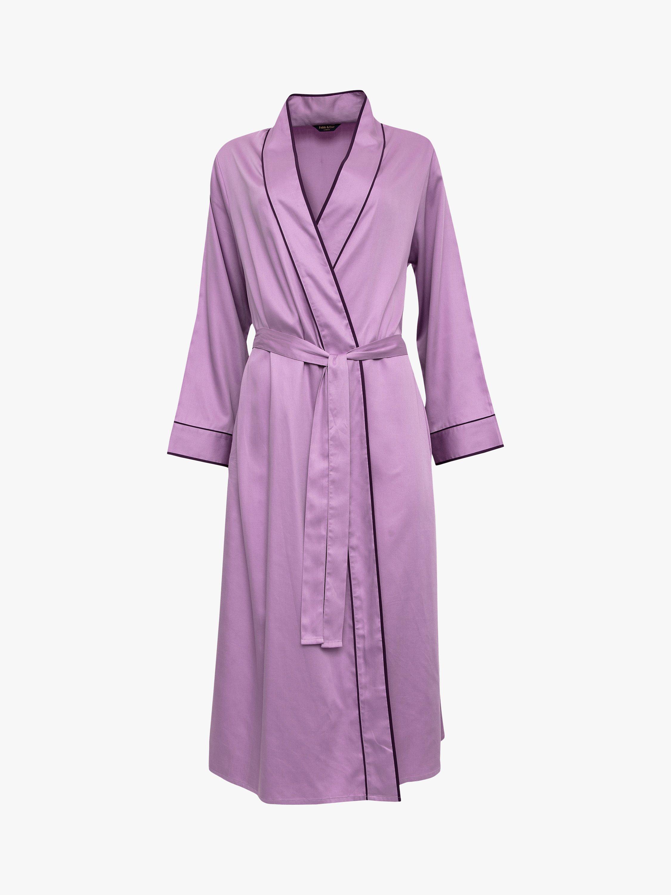 Product image 3 of 4, which shows Fable & Eve Wimbledon Solid Dressing Gown, Lilac, 16
