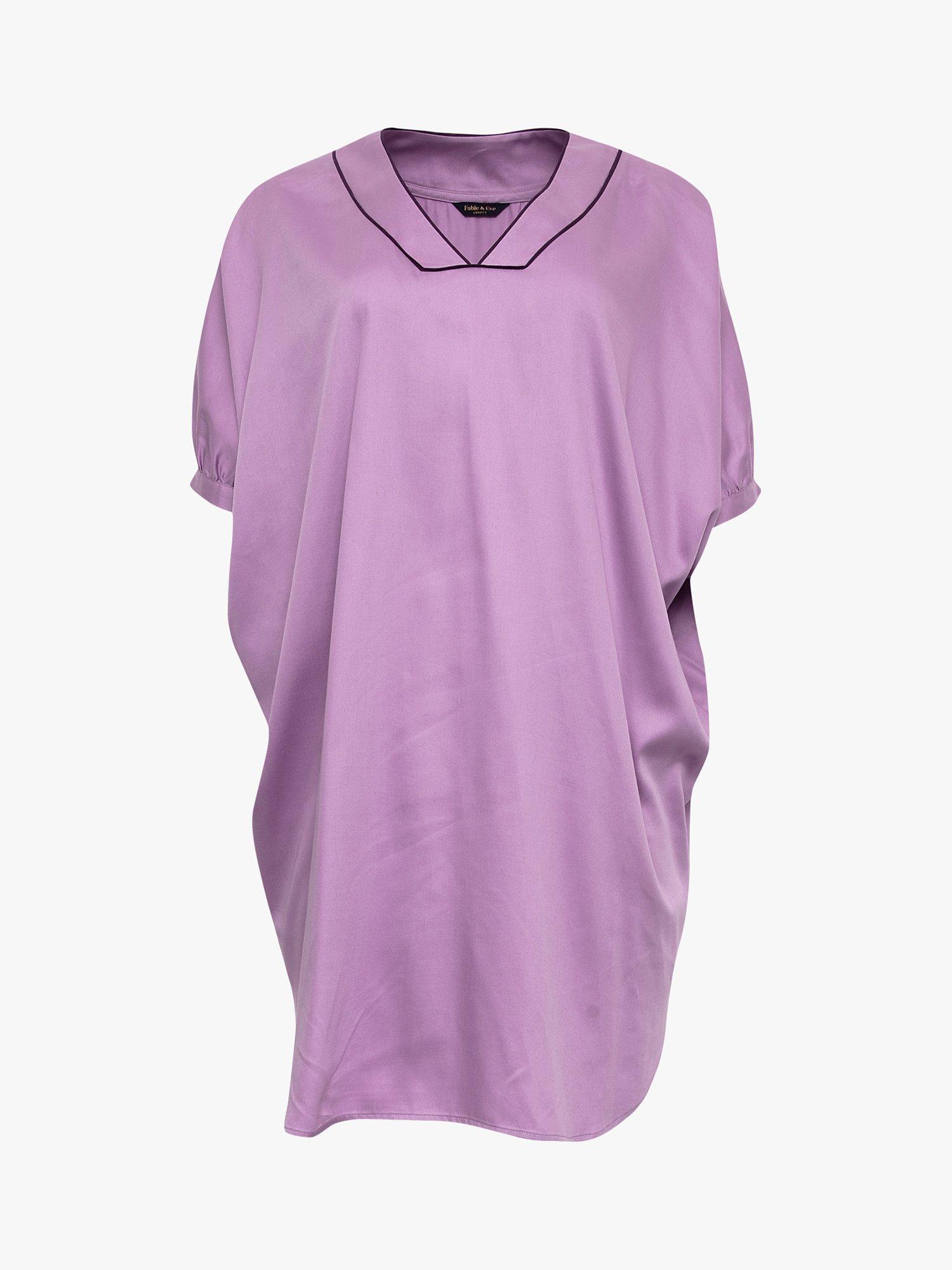 Product image 3 of 4, which shows Fable & Eve V-Neck Nightshirt, Lilac, 8