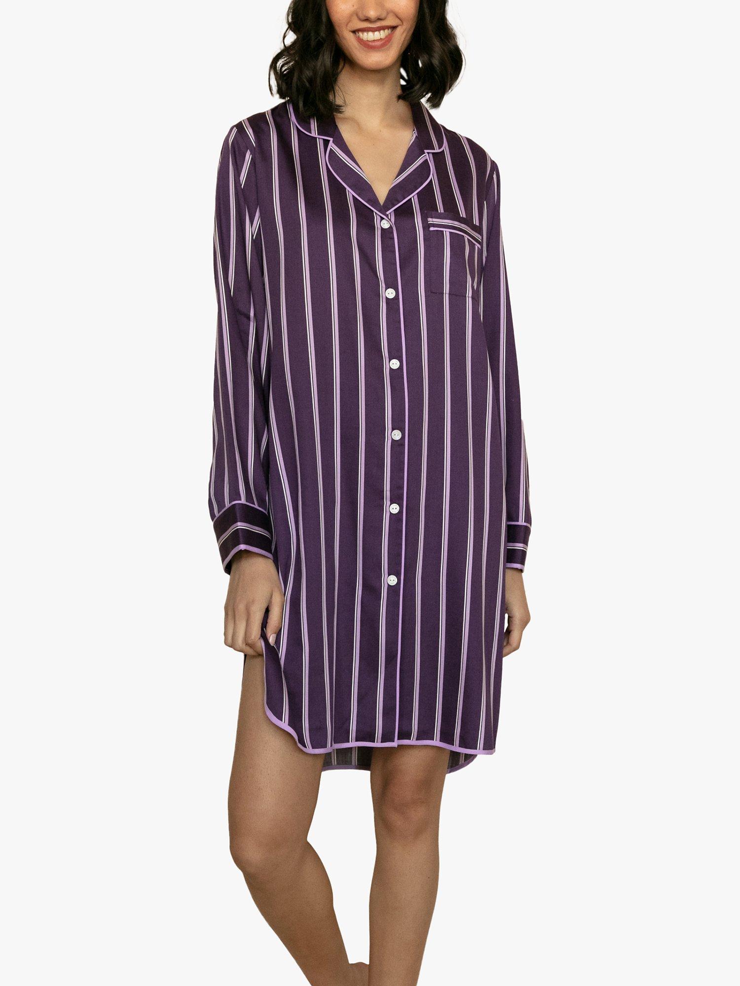 Product image 1 of 4, which shows Fable & Eve Stripe Nightshirt, Purple, 8