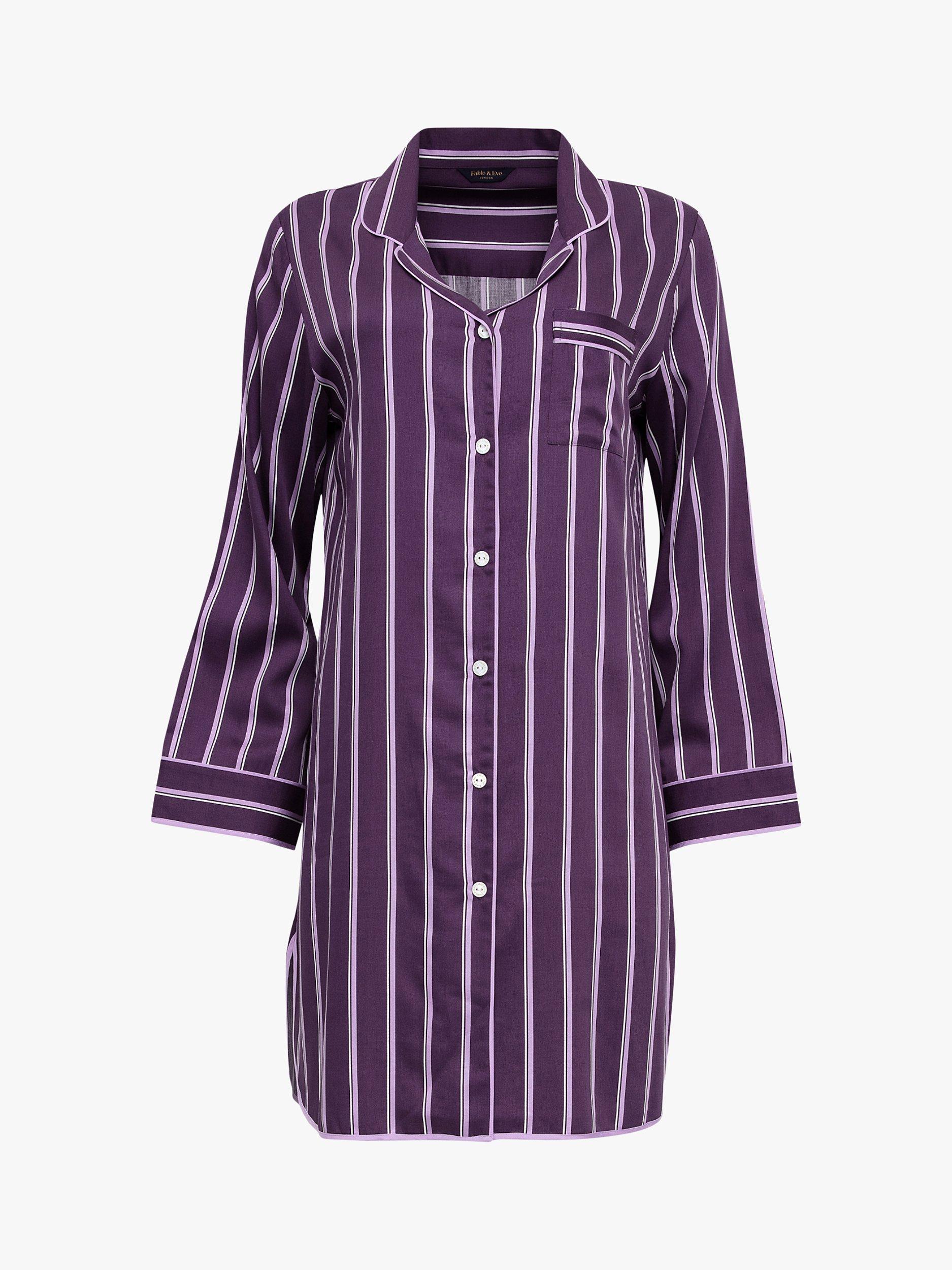 Product image 4 of 4, which shows Fable & Eve Stripe Nightshirt, Purple, 8