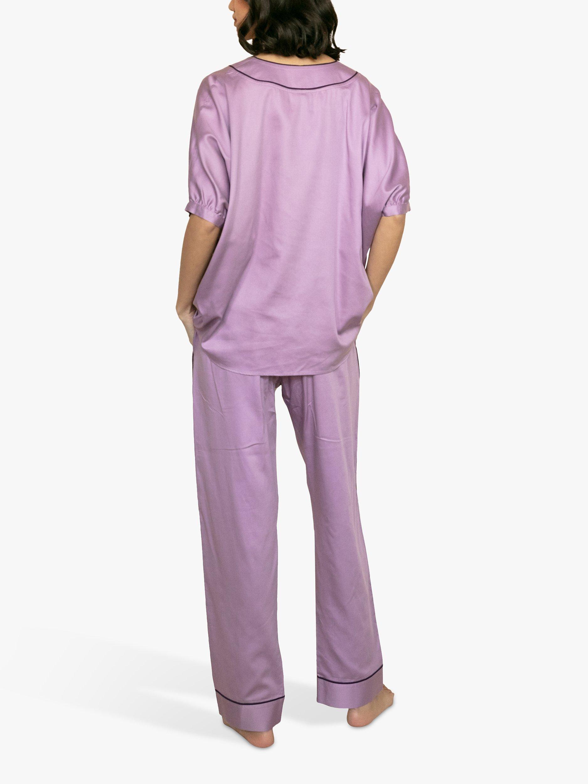 Fable & Eve Silky Pyjama Set, Lilac, 8