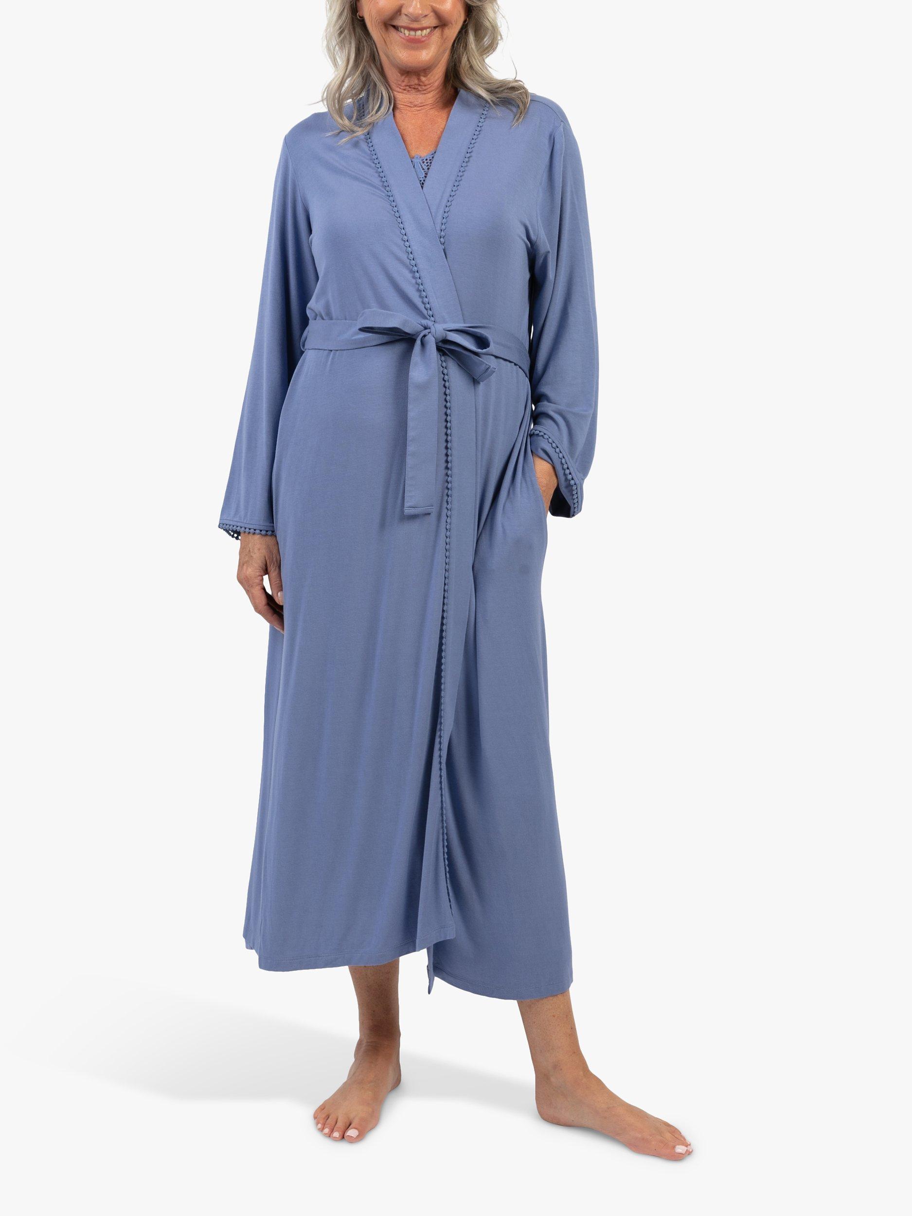 Product image 1 of 3, which shows Nora Rose by Cyberjammies Knit Wrap Dressing Gown, Cornflower Blue, 12