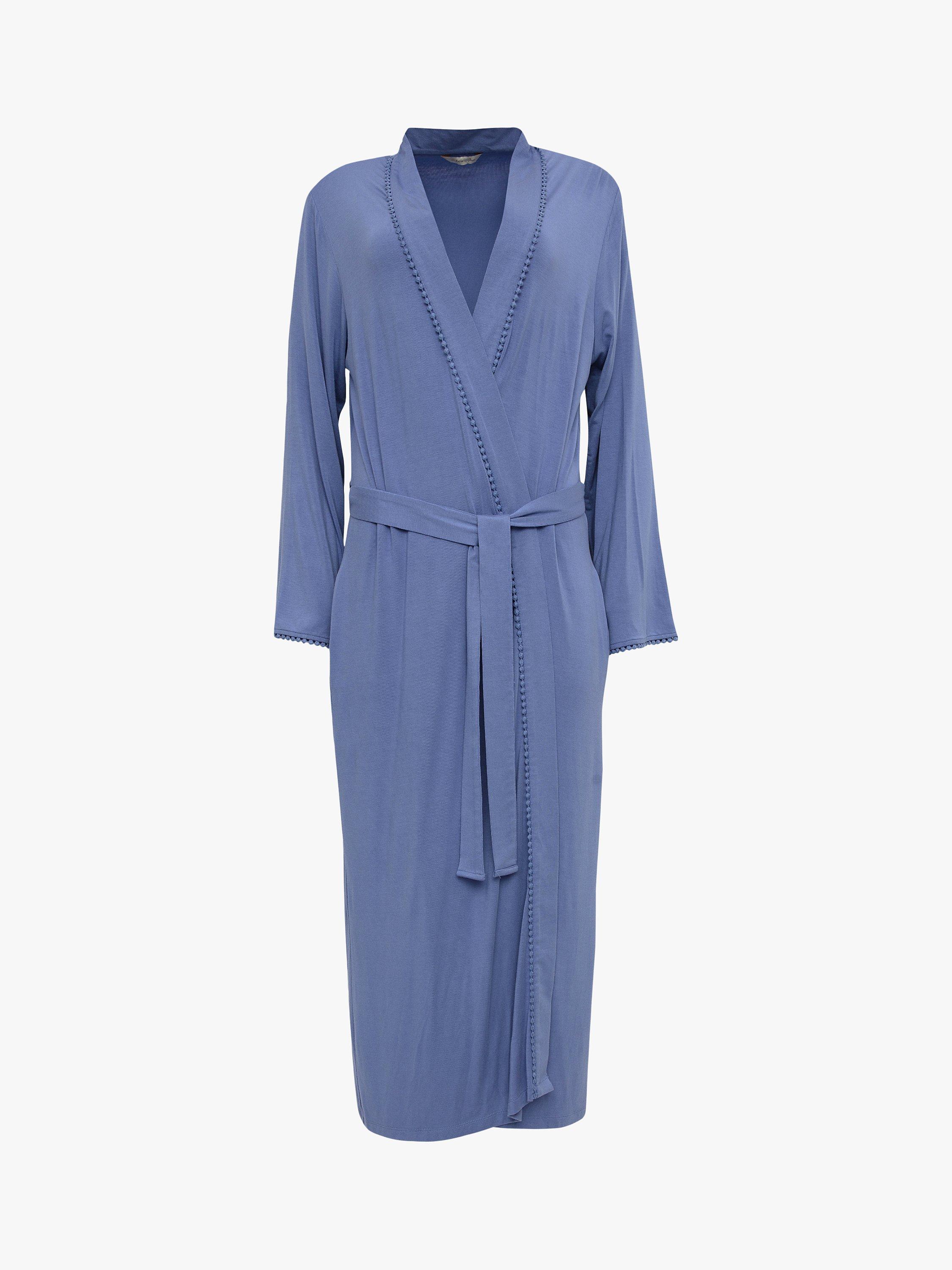 Product image 3 of 3, which shows Nora Rose by Cyberjammies Knit Wrap Dressing Gown, Cornflower Blue, 12
