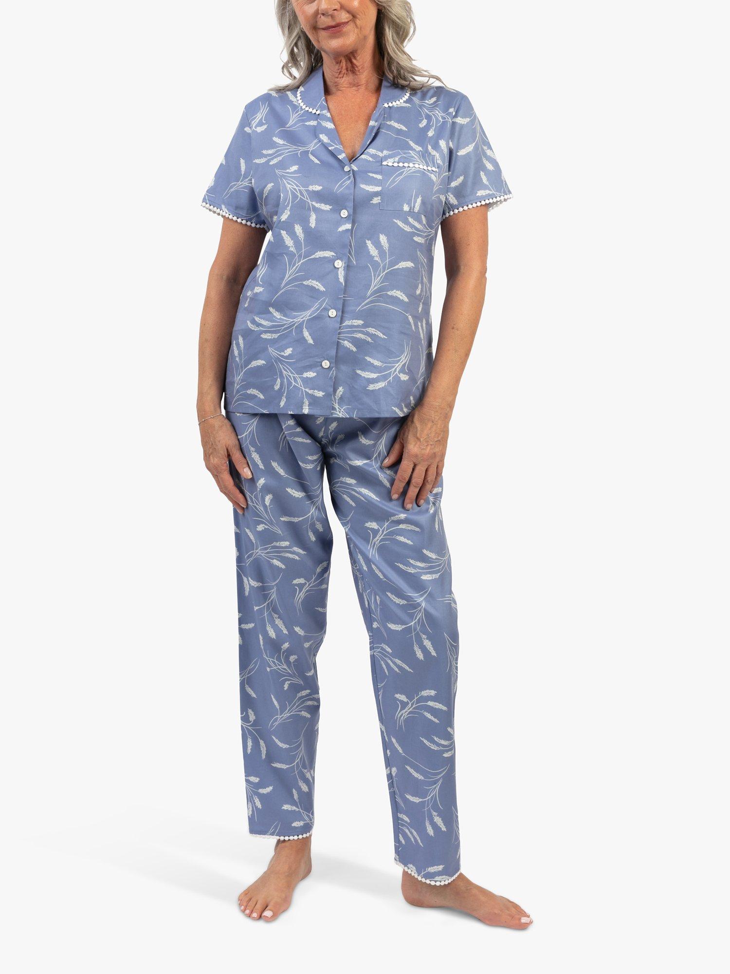 Product image 1 of 4, which shows Nora Rose by Cyberjammies Spikelet Pyjama Set, Cornflower Blue, 8