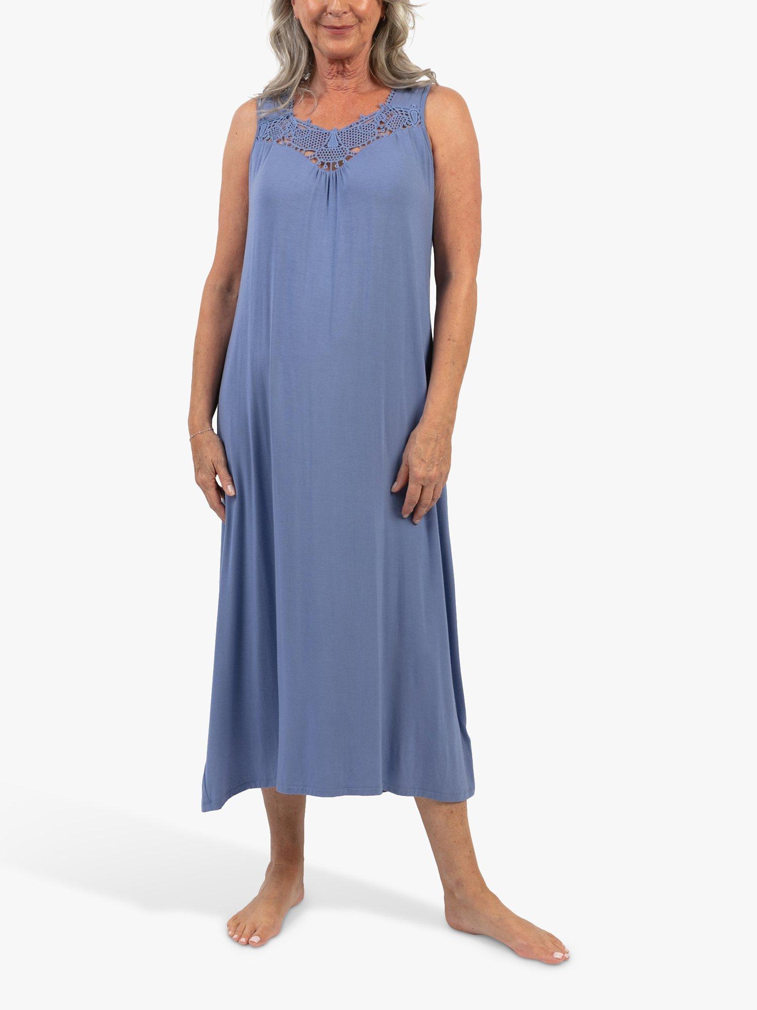 Product image 1 of 4, which shows Nora Rose by Cyberjammies Long Nightdress, Cornflower Blue, 8
