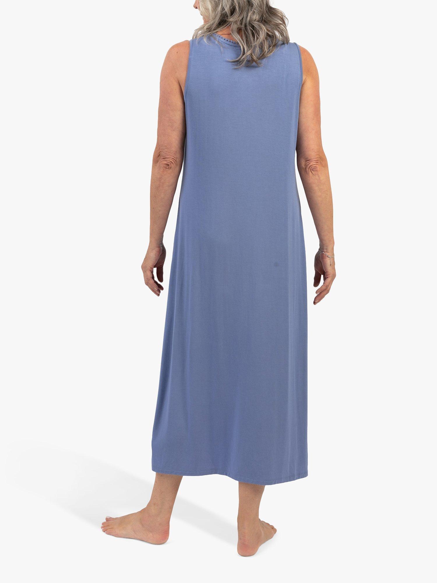 Product image 2 of 4, which shows Nora Rose by Cyberjammies Long Nightdress, Cornflower Blue, 8