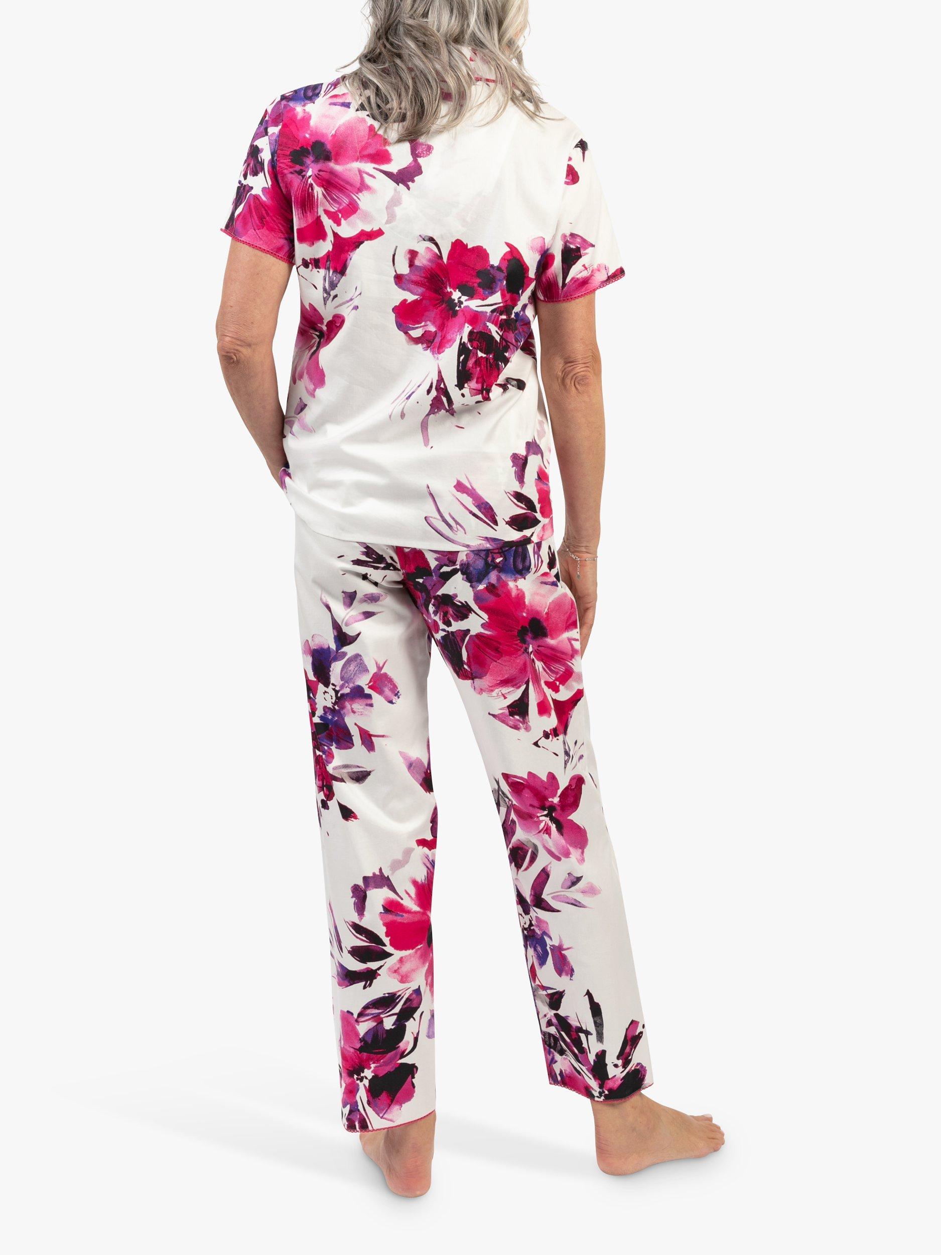 Product image 1 of 3, which shows Nora Rose by Cyberjammies Delilah Pink Floral Print Short Sleeve Pyjama Set, Multi, 8