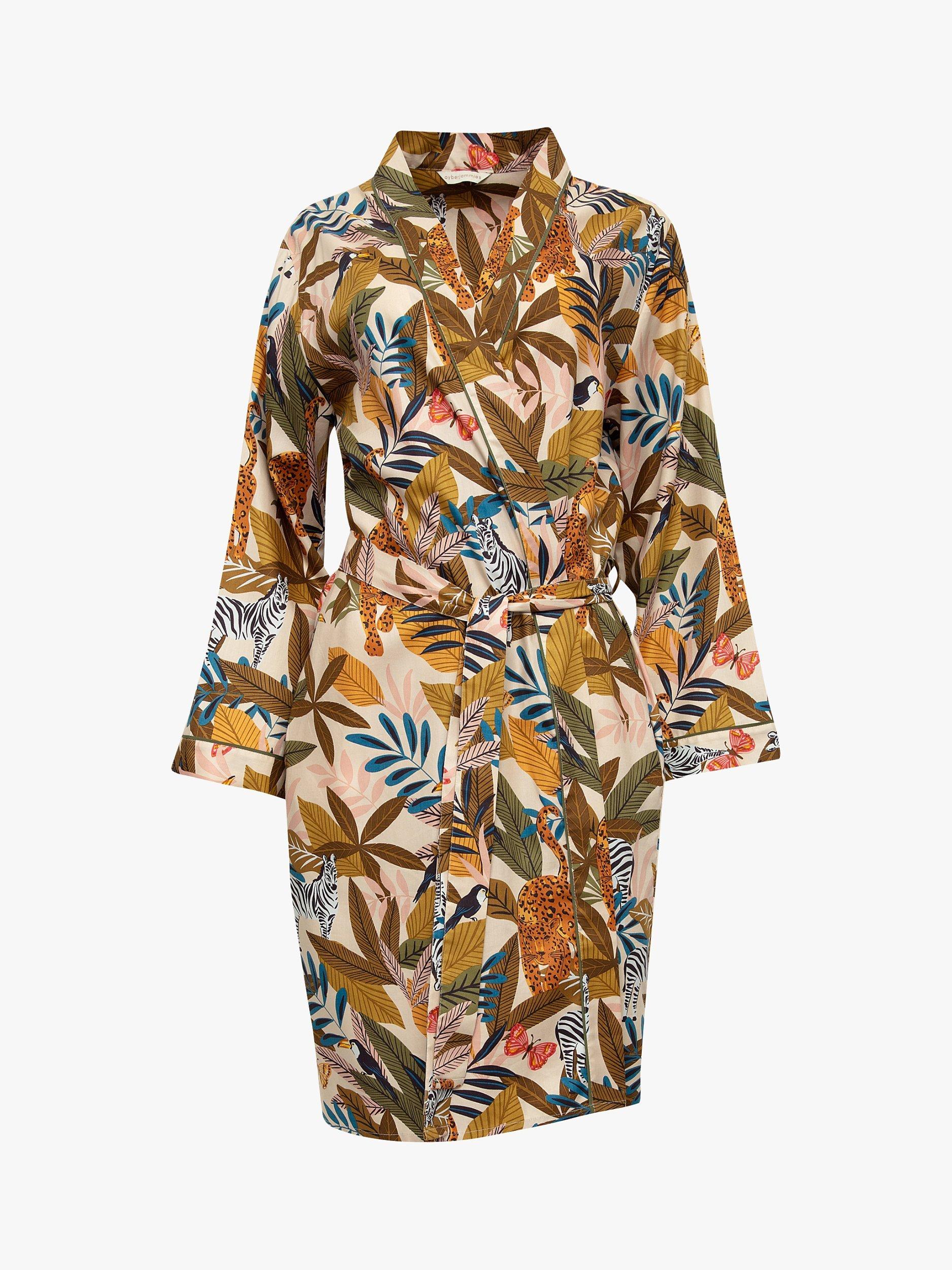 Product image 4 of 4, which shows Cyberjammies Safari Print Dressing Gown, Olive Green, 18
