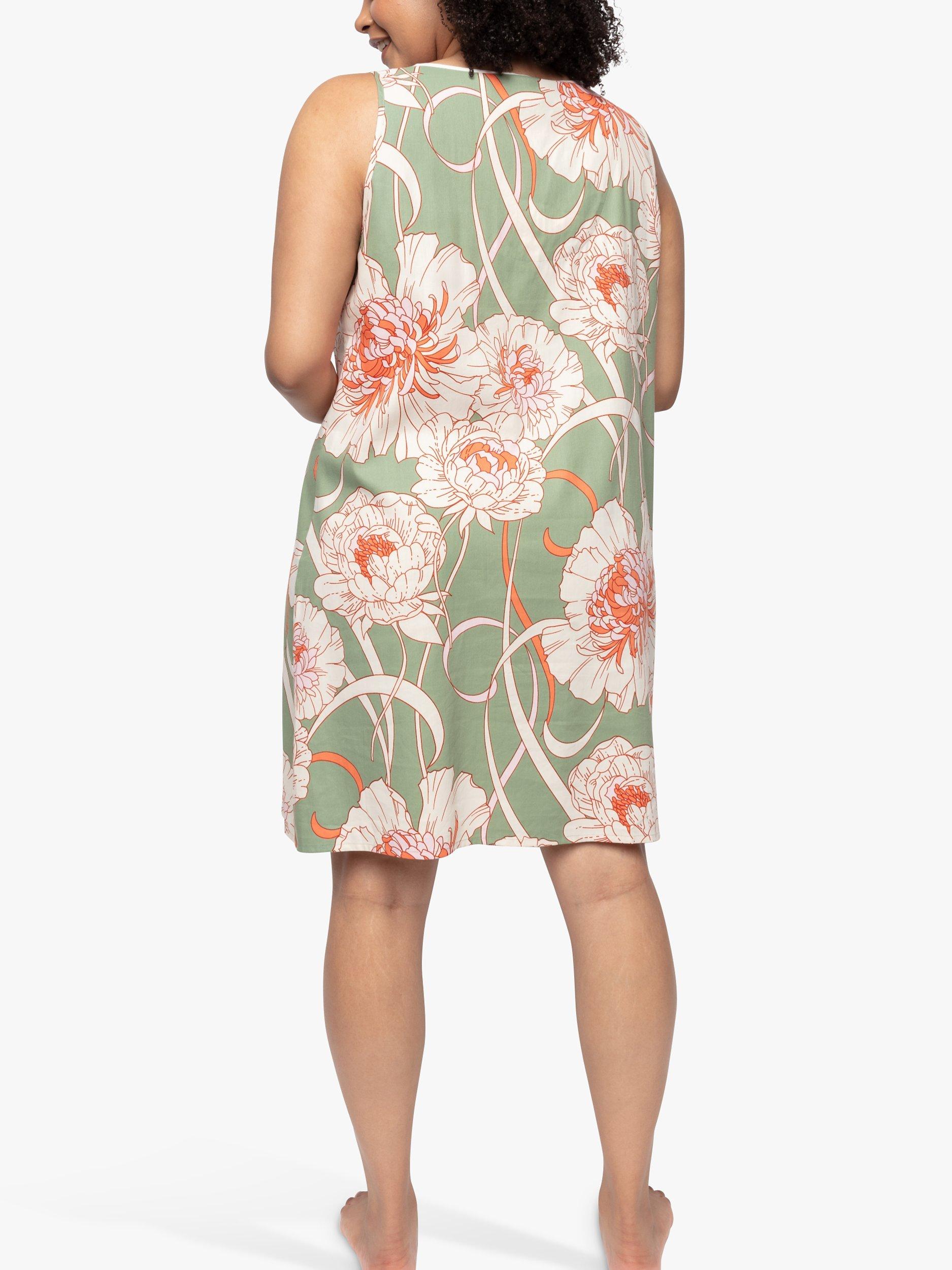 Product image 2 of 4, which shows Cyberjammies Floral Print Nightdress, Green, 12