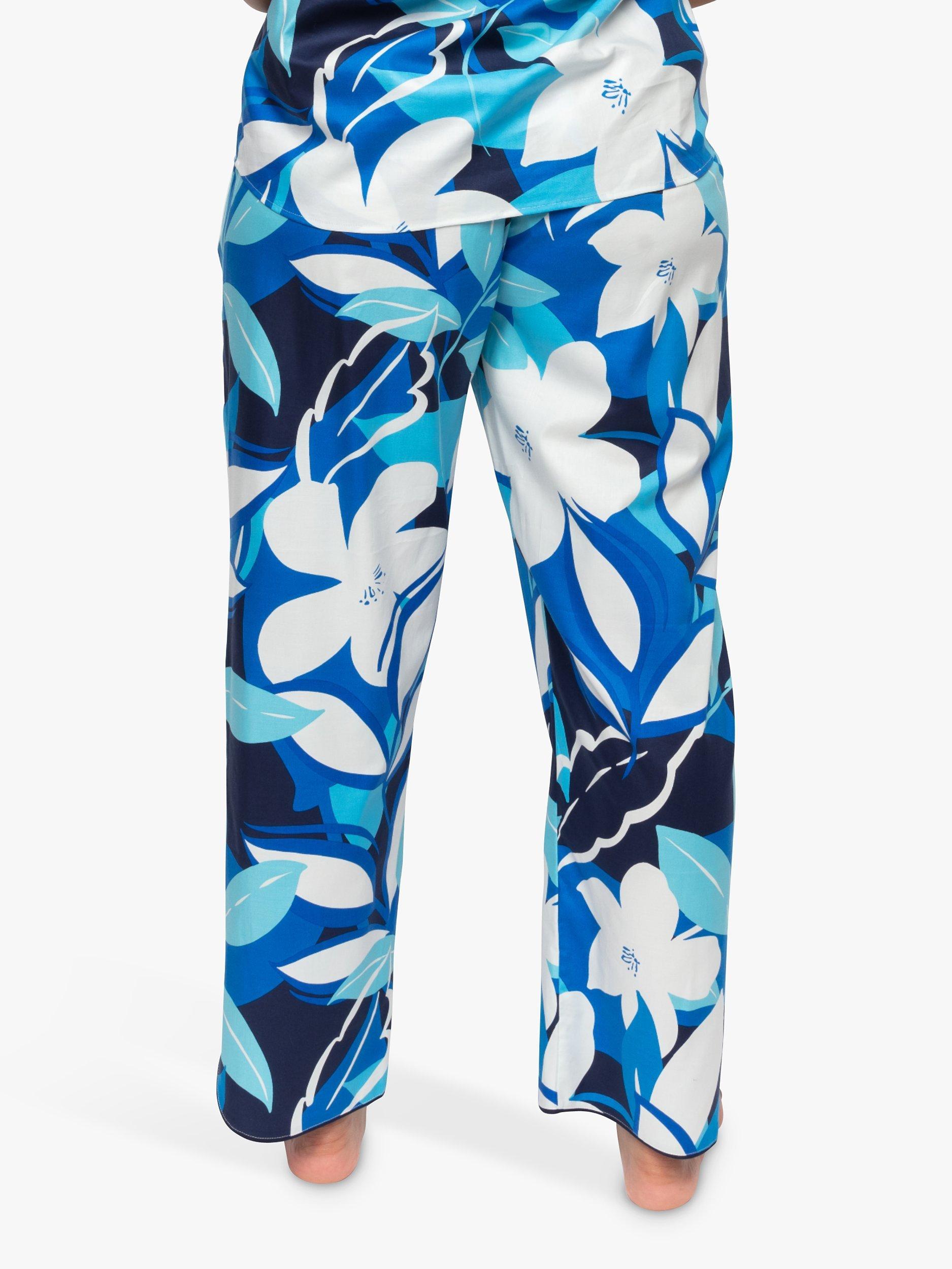 Product image 2 of 3, which shows Cyberjammies Marie Floral Print Pyjama Bottoms, Blue, 8