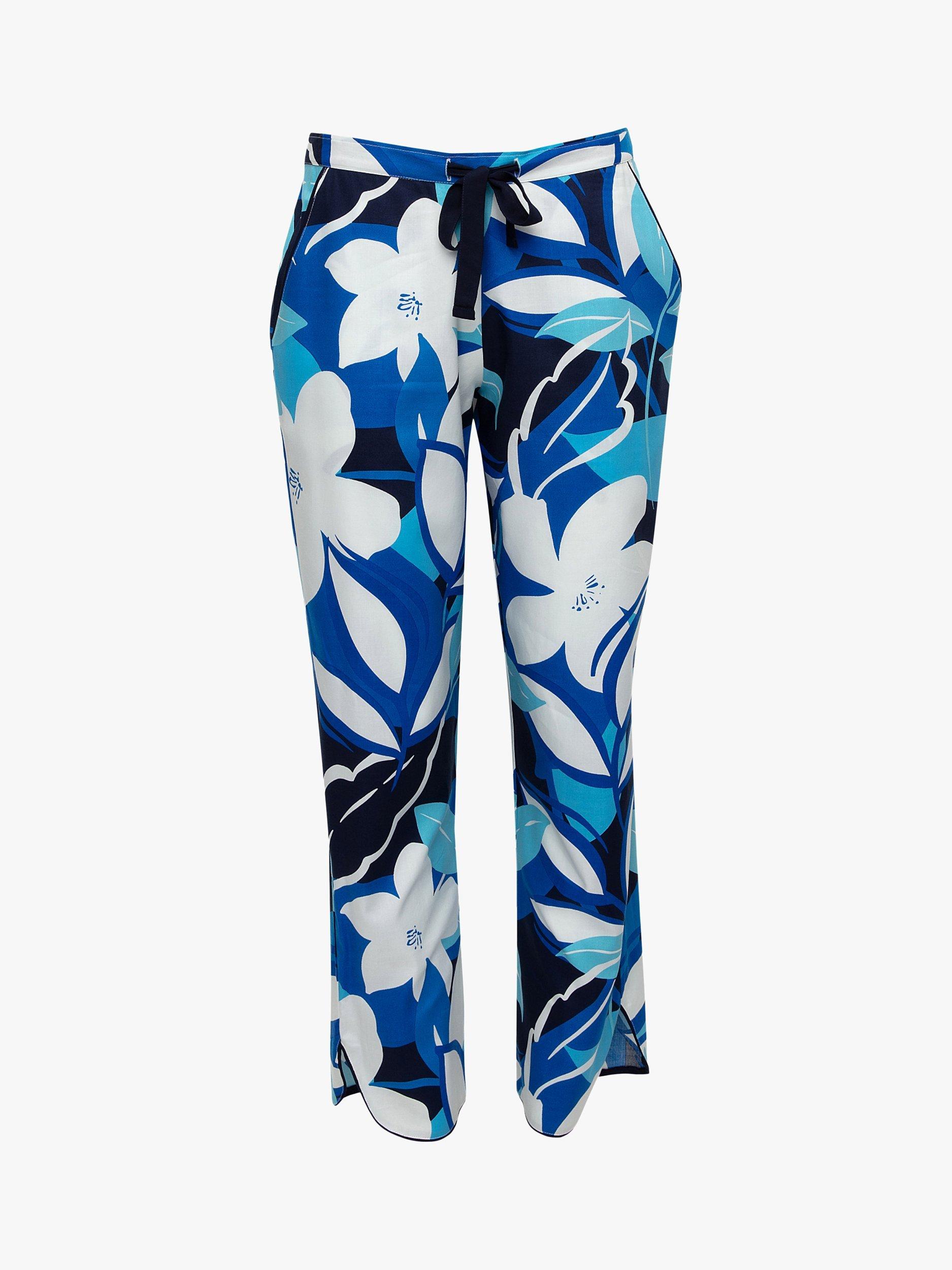 Product image 3 of 3, which shows Cyberjammies Marie Floral Print Pyjama Bottoms, Blue, 8