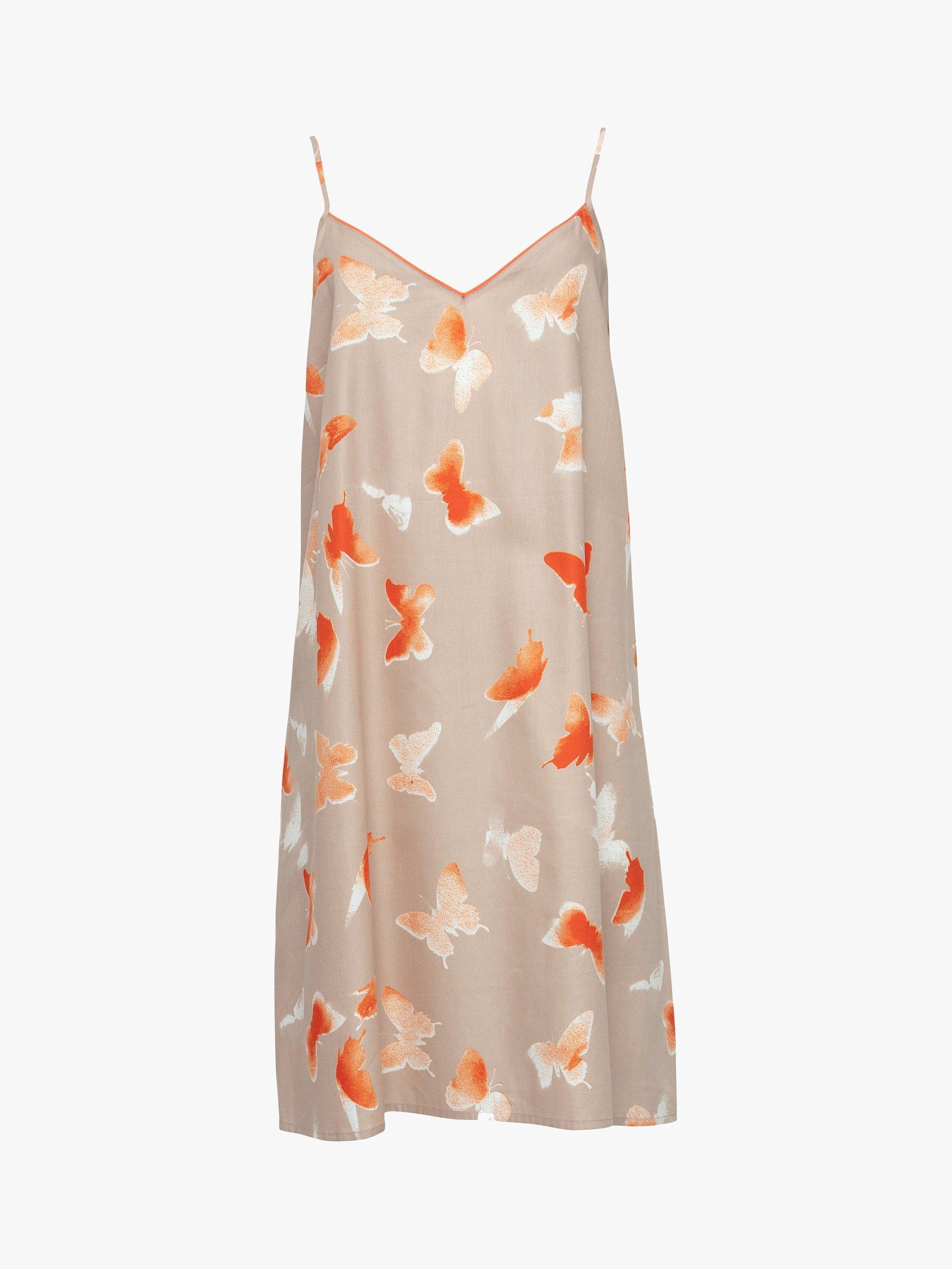 Product image 2 of 2, which shows Cyberjammies Sage Butterfly Print Strappy Chemise, Taupe, 8